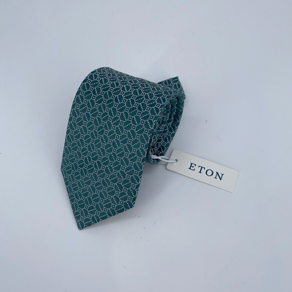 Eton Tie Men One Size Multi Patterned Silk Professional Necktie England Made NWT